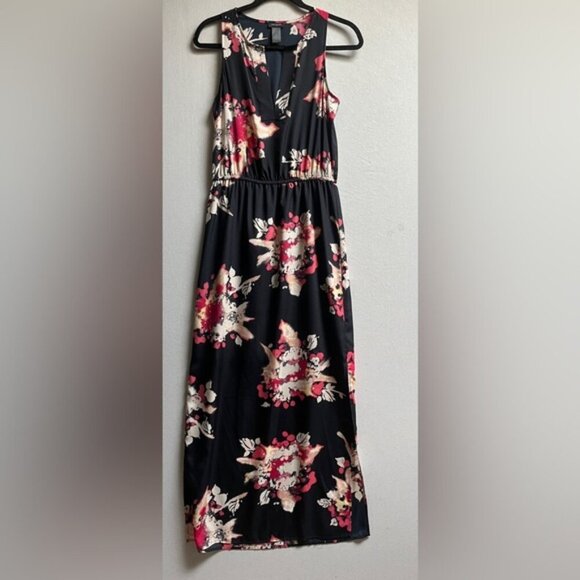 Ann Taylor Vintage floral v neck sleeveless maxi dress Sz XS - Picture 1 of 8